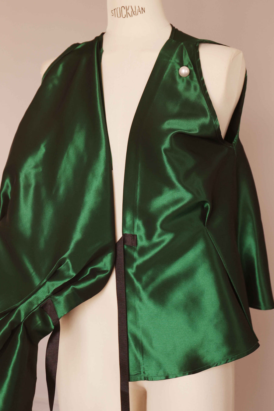 Green Taffeta Orsay Blouse