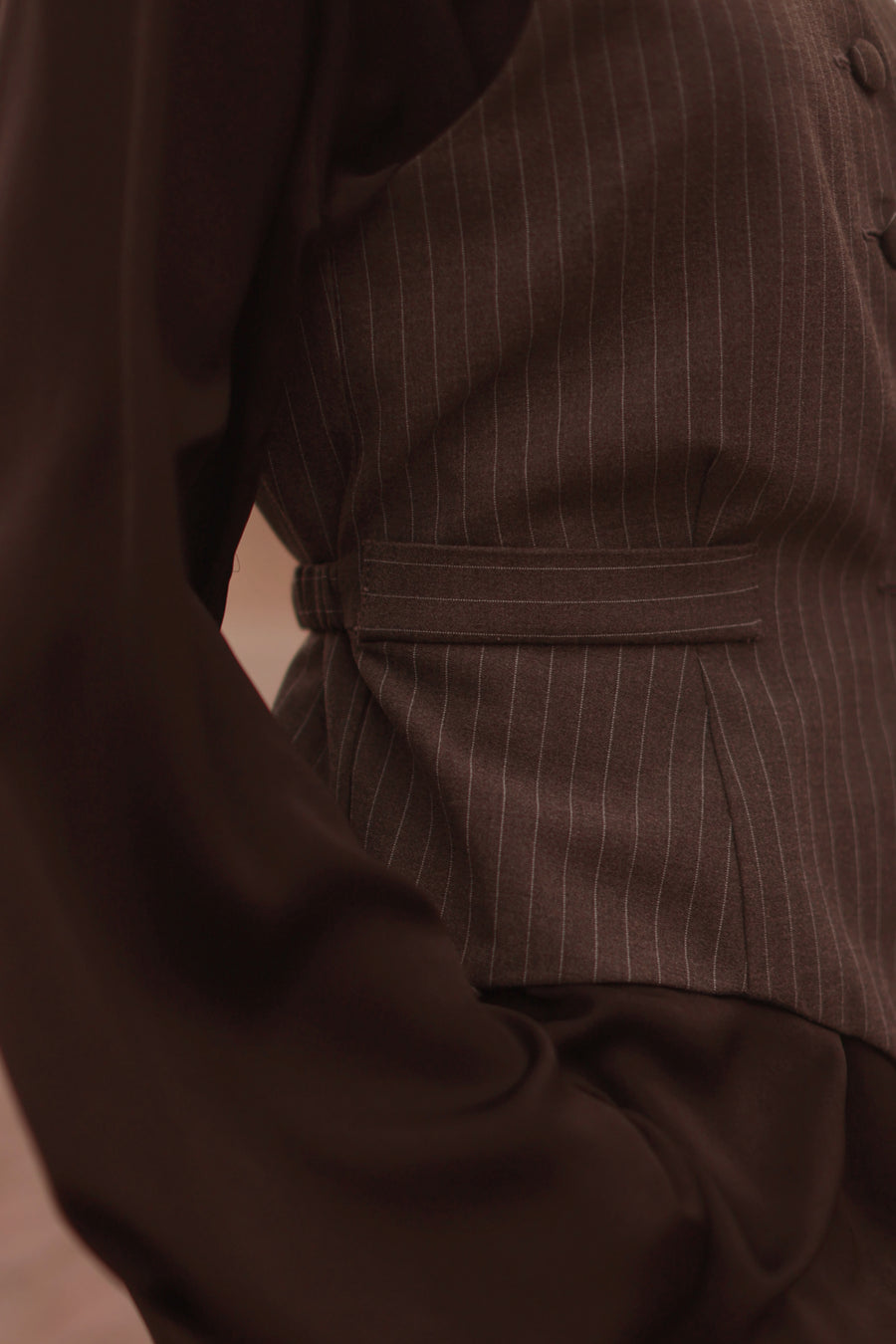 Grey Pinstripe Soft Chic Waistcoat