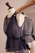 Navy Sheer Silk Orsay Blouse