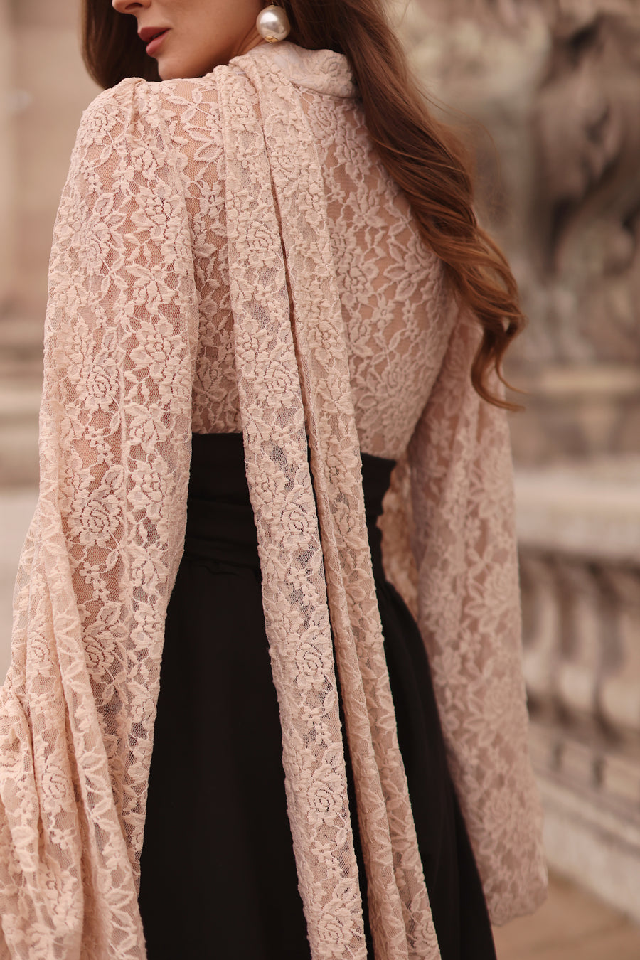 Nude Lace Baroque Blouse