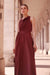  Burgundy Draped Dress 