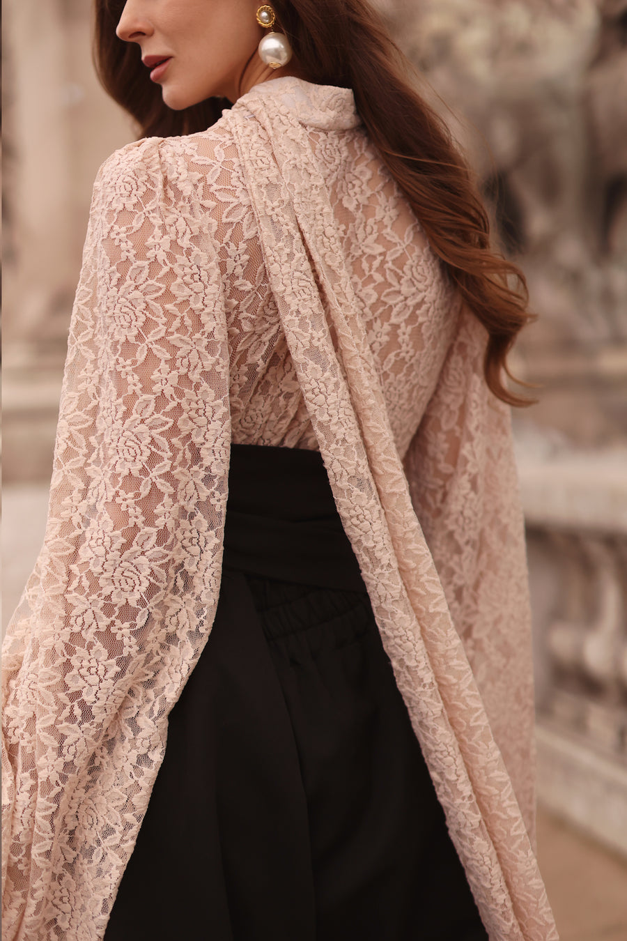 Nude Lace Baroque Blouse