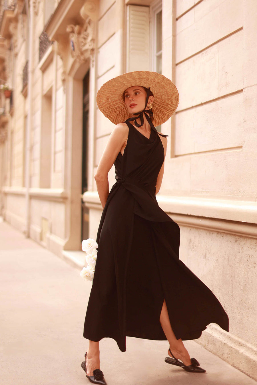 Black Draped Dress