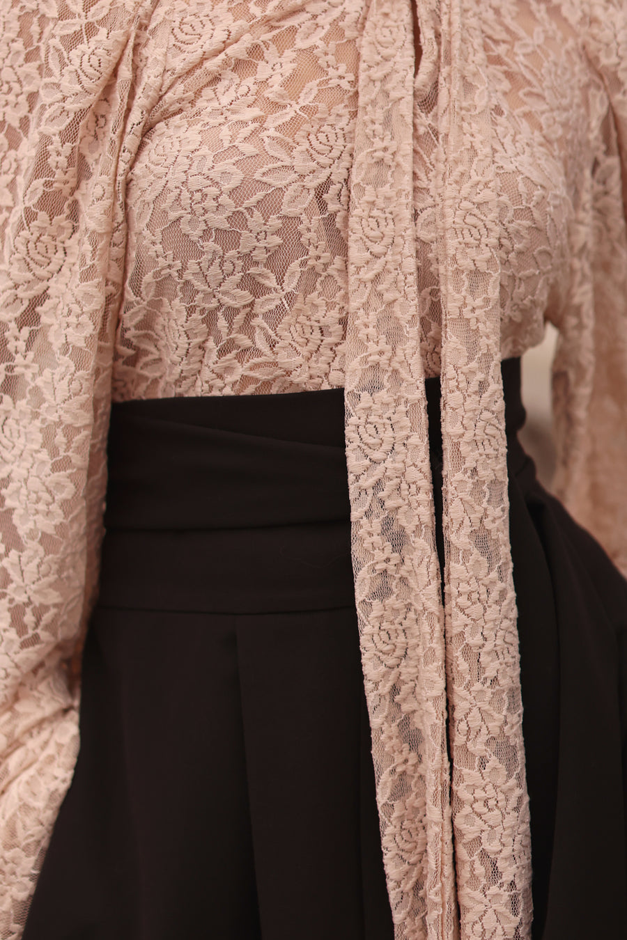 Nude Lace Baroque Blouse