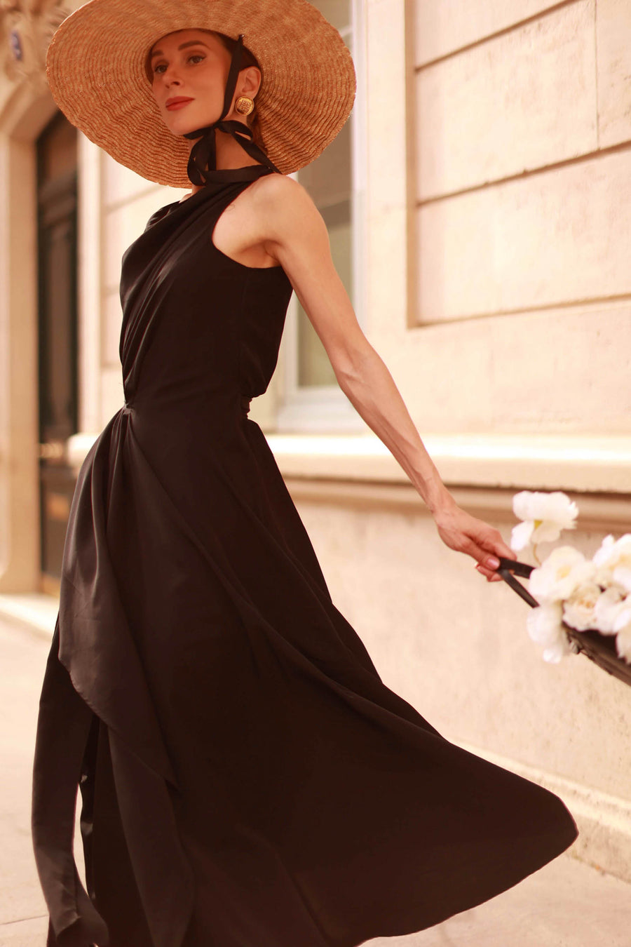 Black Draped Dress