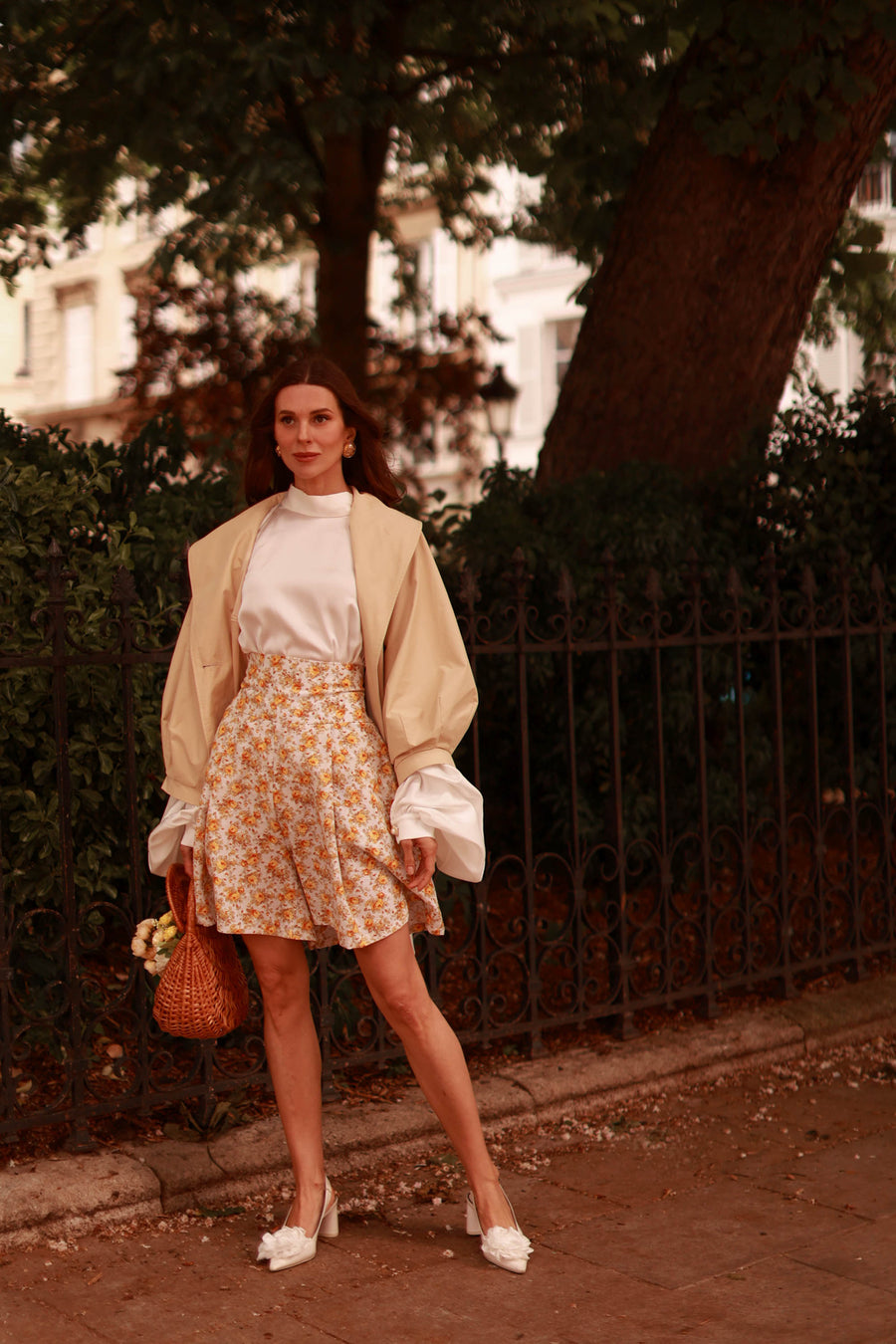 Yellow Floral Tailored Shorts