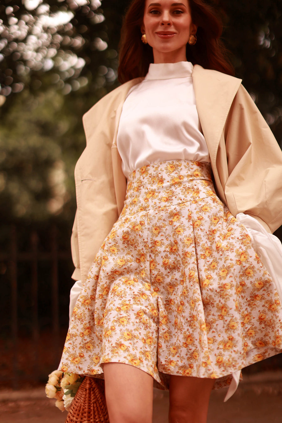 Yellow Floral Tailored Shorts