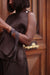  Black Stiff Silk Orsay Blouse 