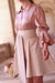 Pink Ruched Silk Blouse