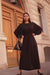 Black Cotton Draped Dress