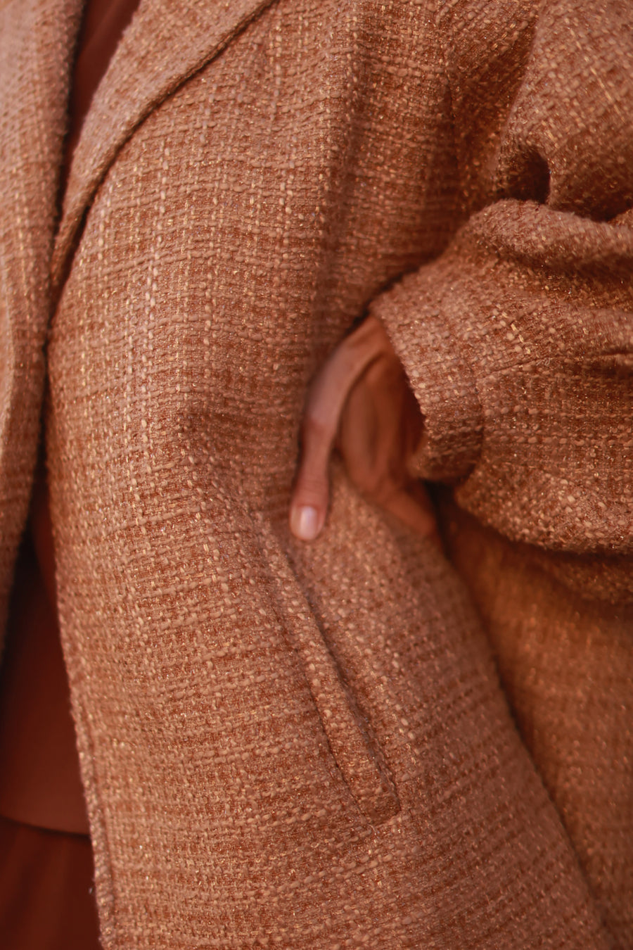 Camel Tweed Swing Coat