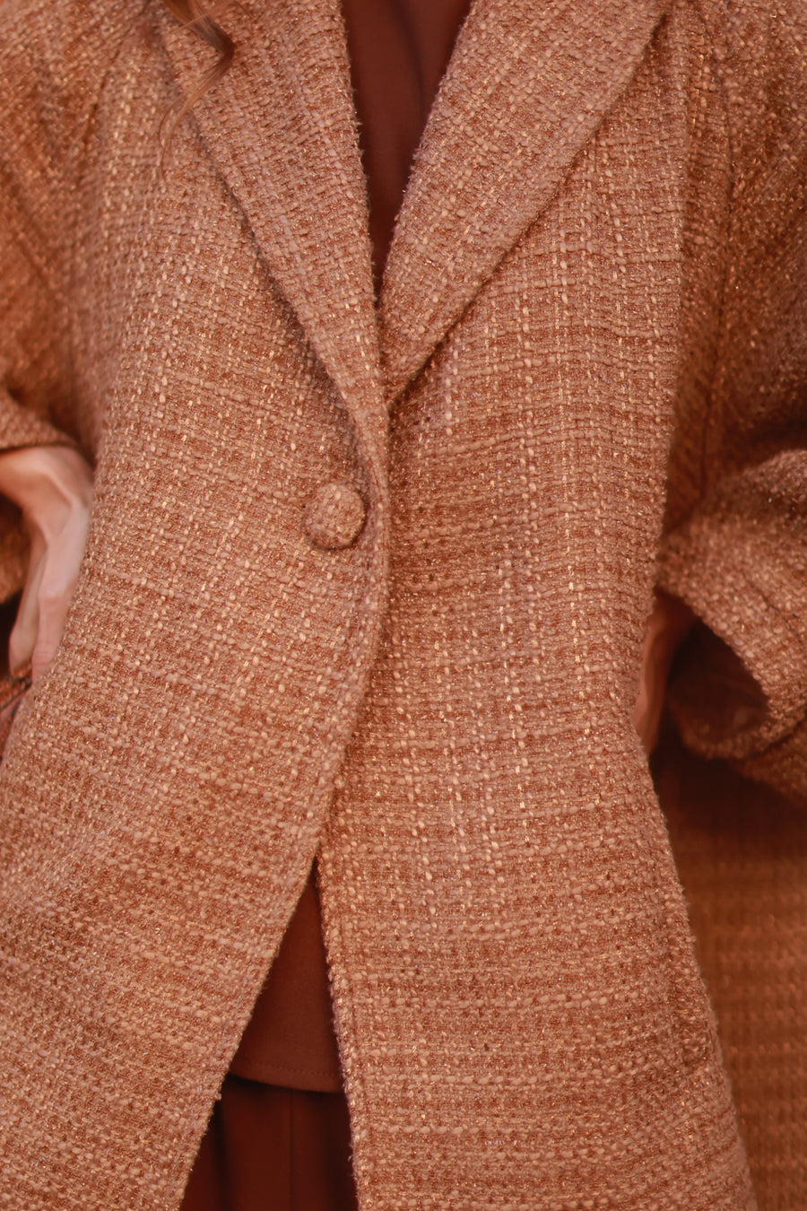 Camel Tweed Swing Coat