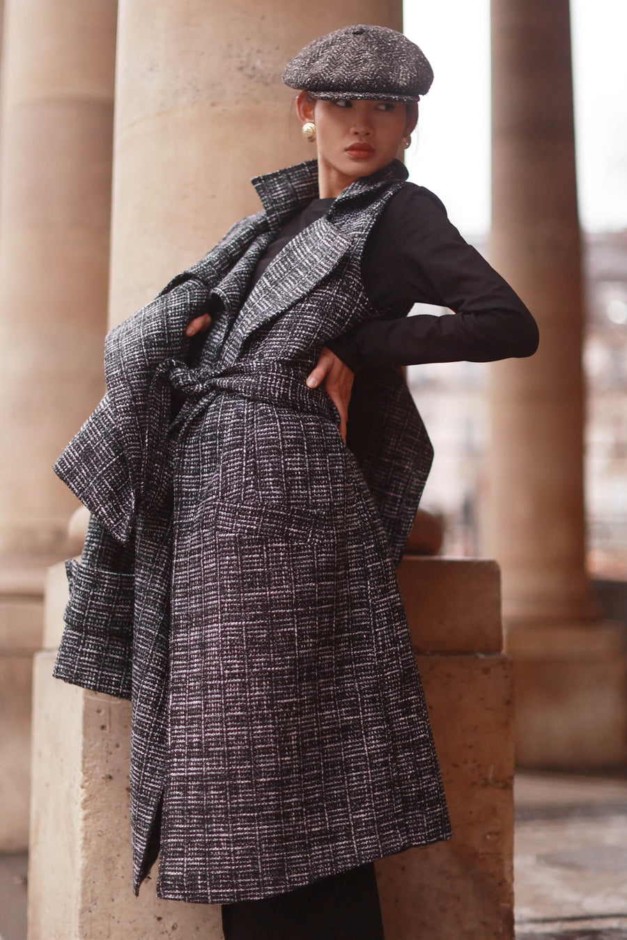 French Trench in Dappled Tweed