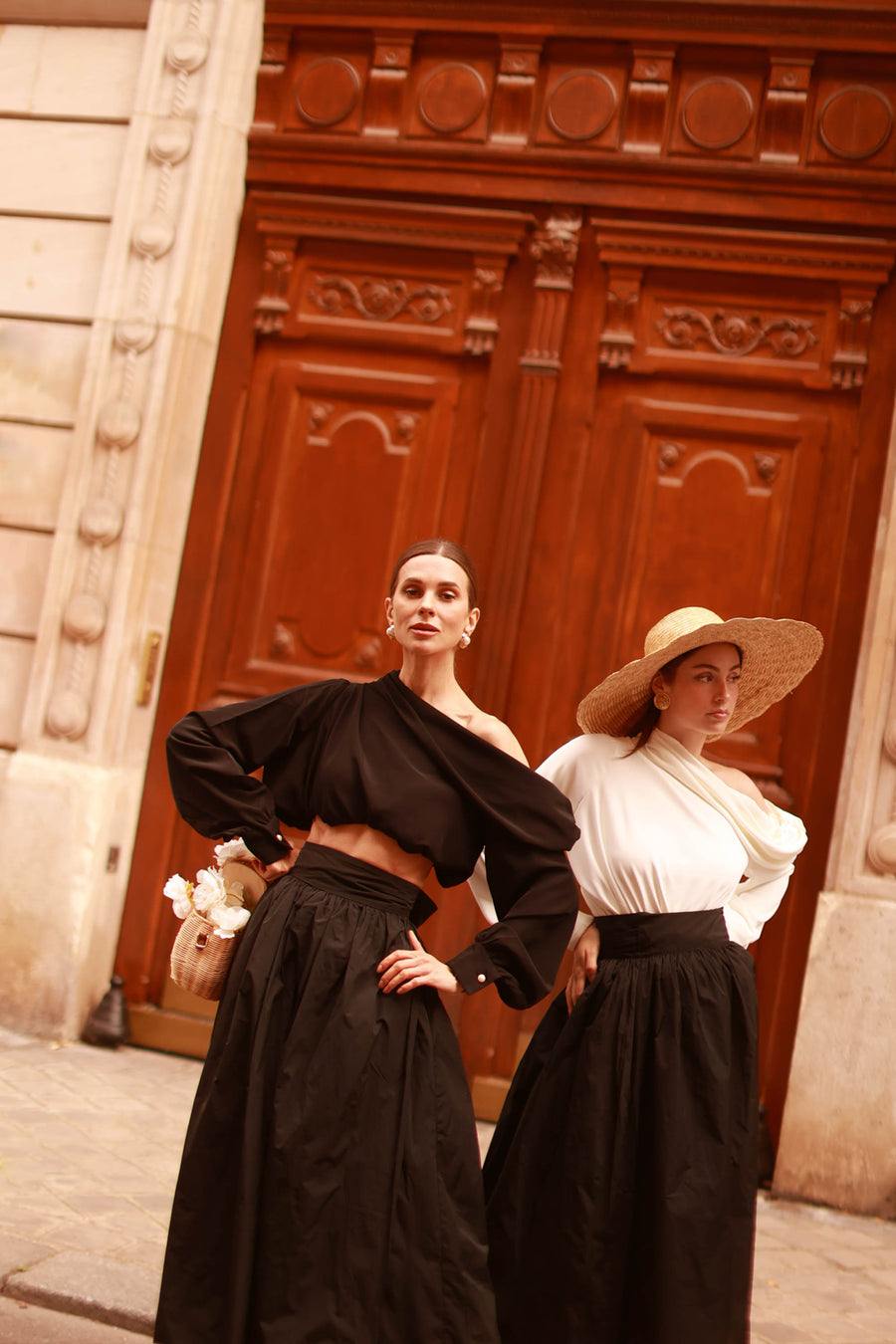 Black Draped Blouse