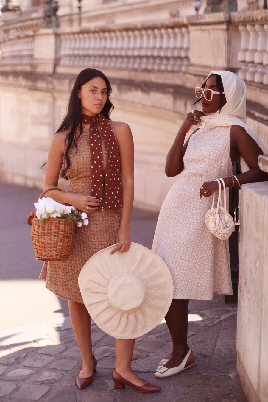Camel Tweed Swing Dress