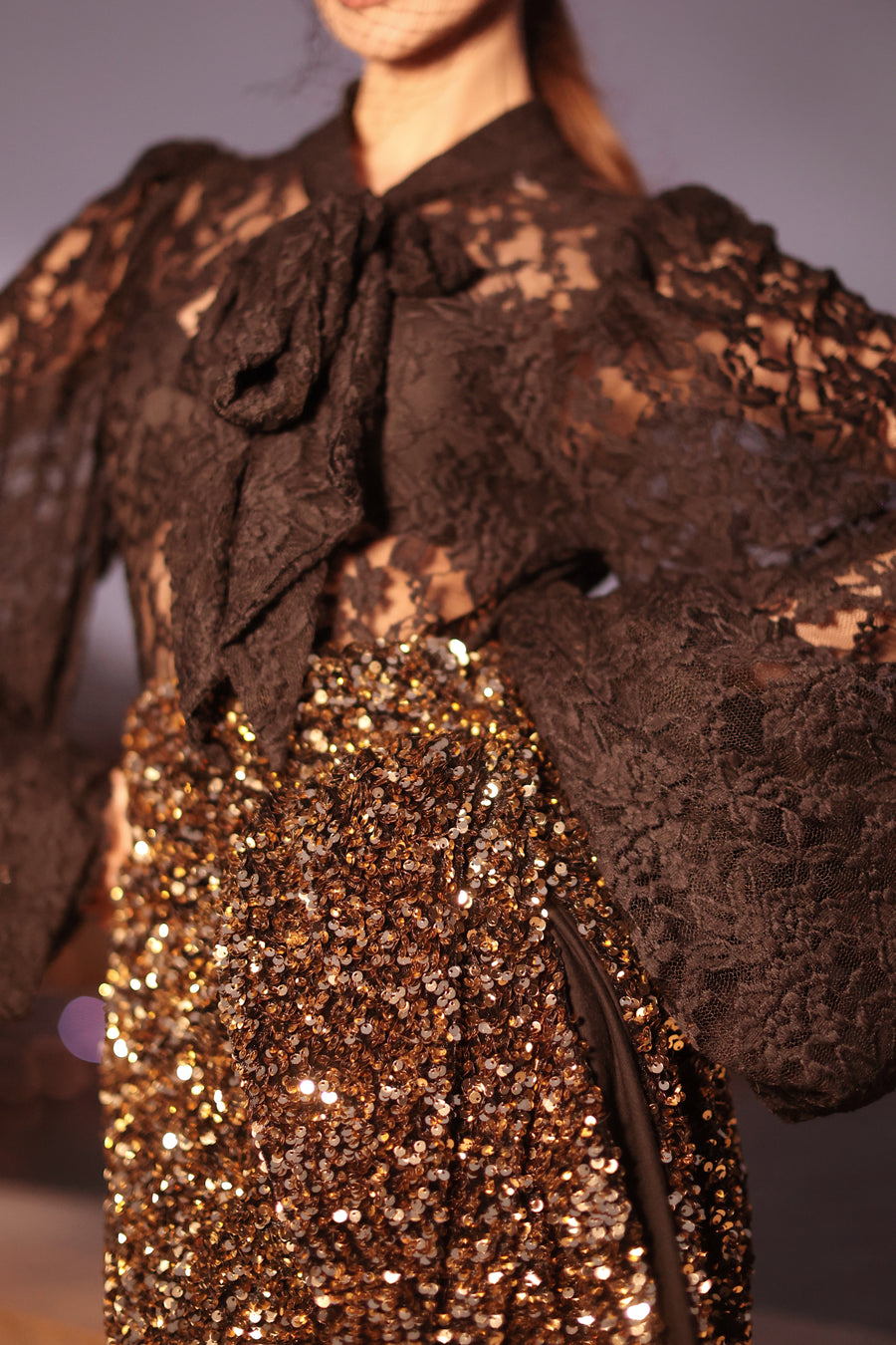 Black Lace Baroque Blouse