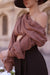 Brown Draped Blouse