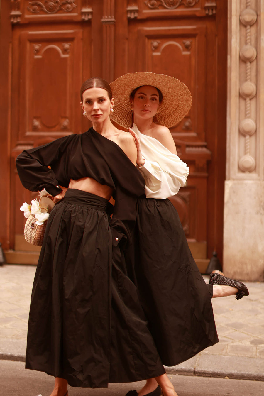 Black Draped Blouse