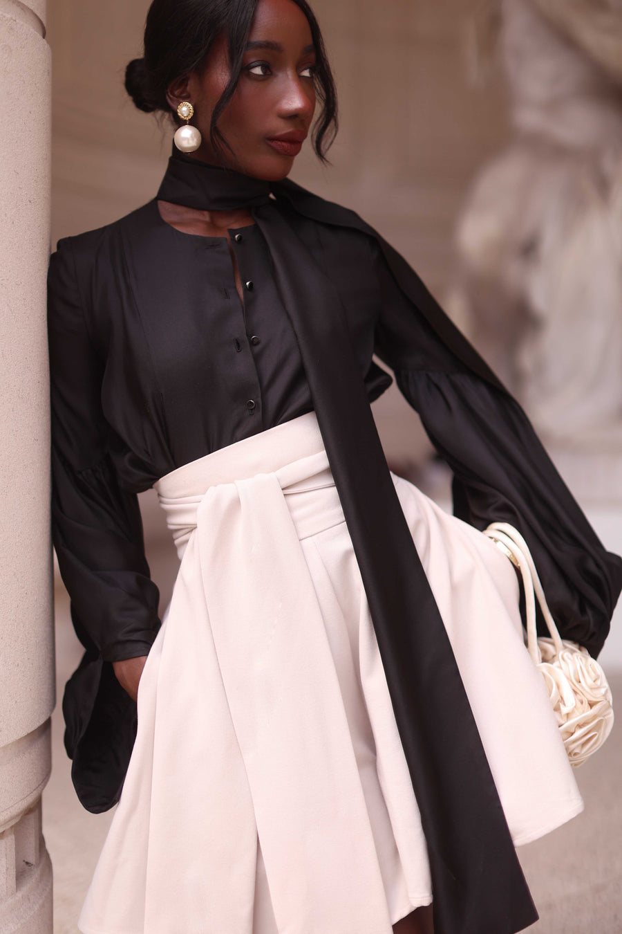 Black Foulard Silk Blouse
