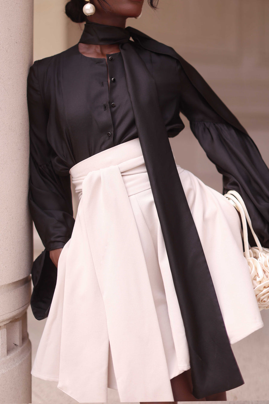 Black Foulard Silk Blouse