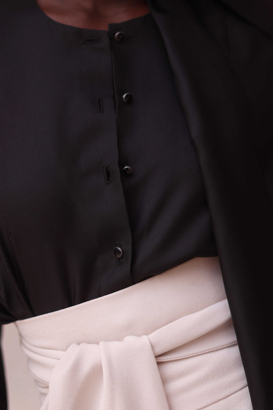 Black Foulard Silk Blouse
