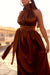 Brown Satin Cadeau Dress