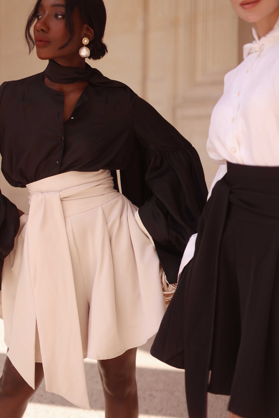Black Foulard Silk Blouse