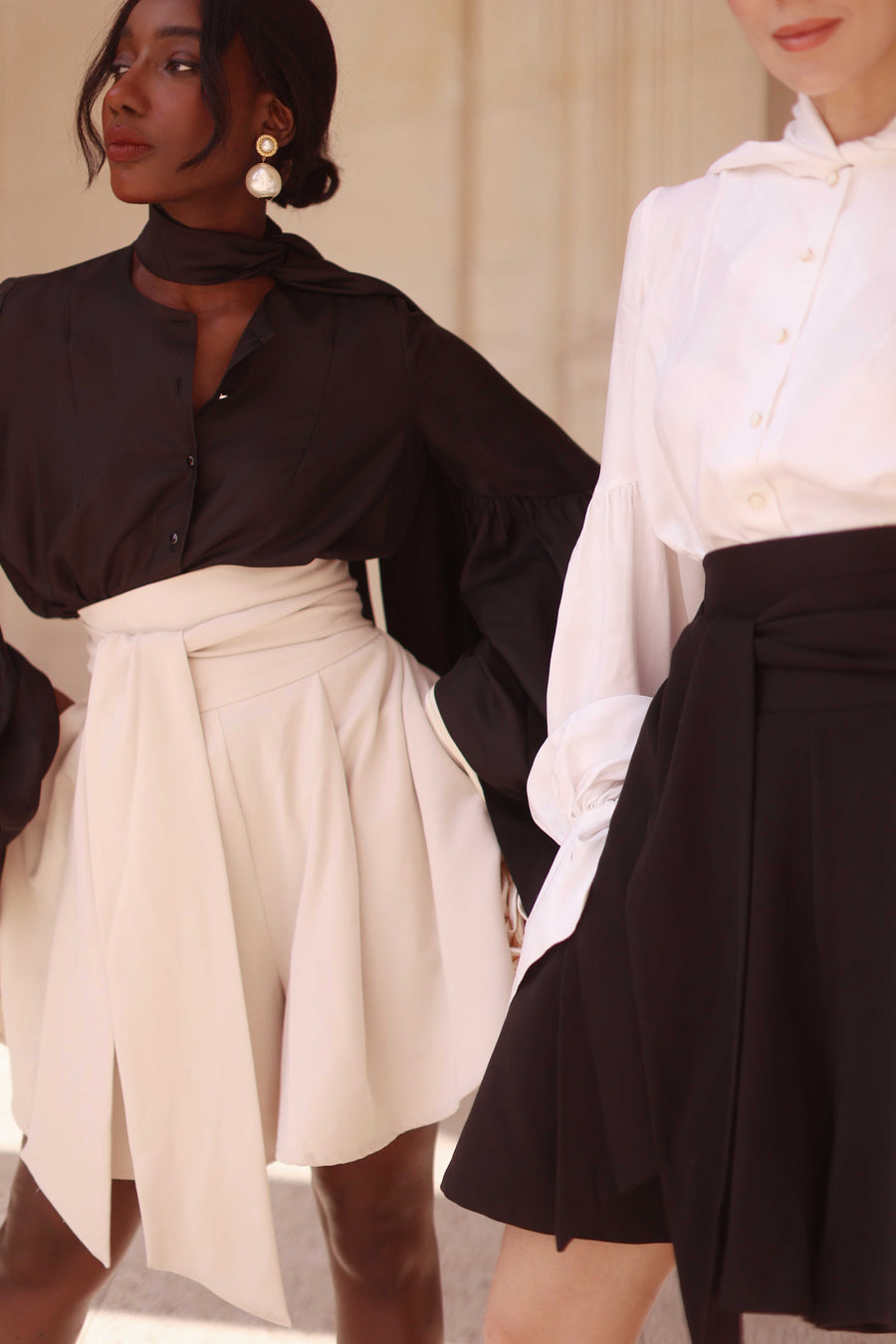 Black Foulard Silk Blouse
