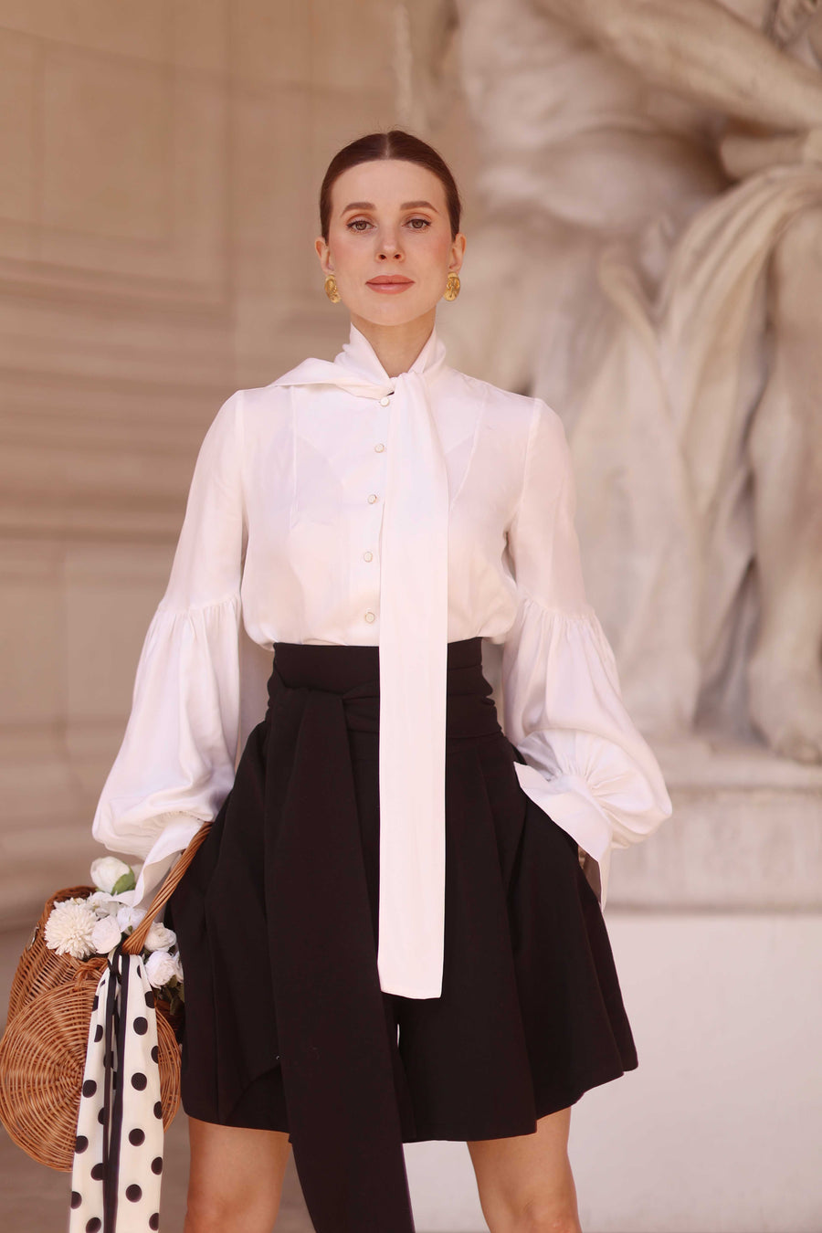 White Foulard Silk Blouse