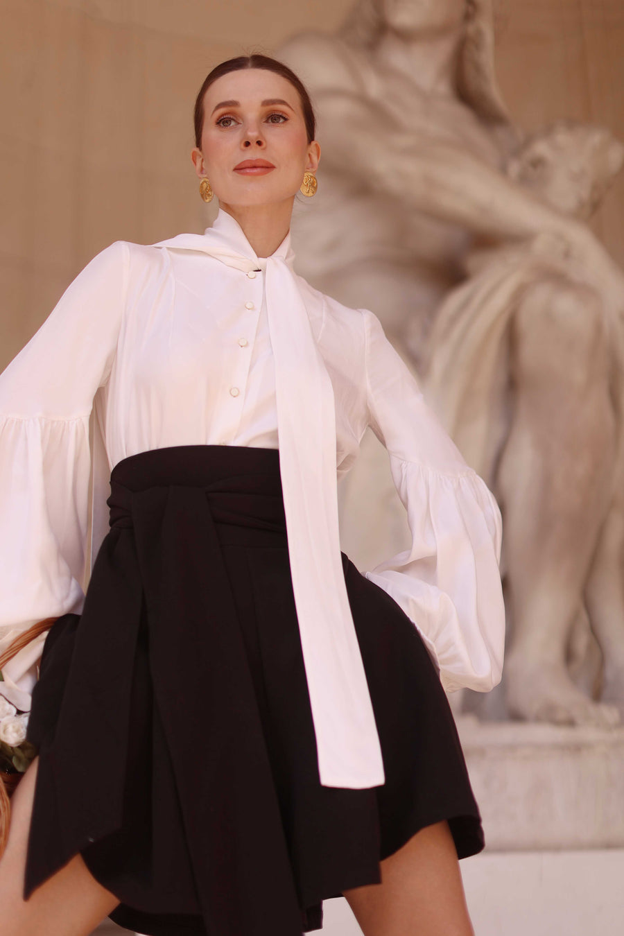 White Foulard Silk Blouse