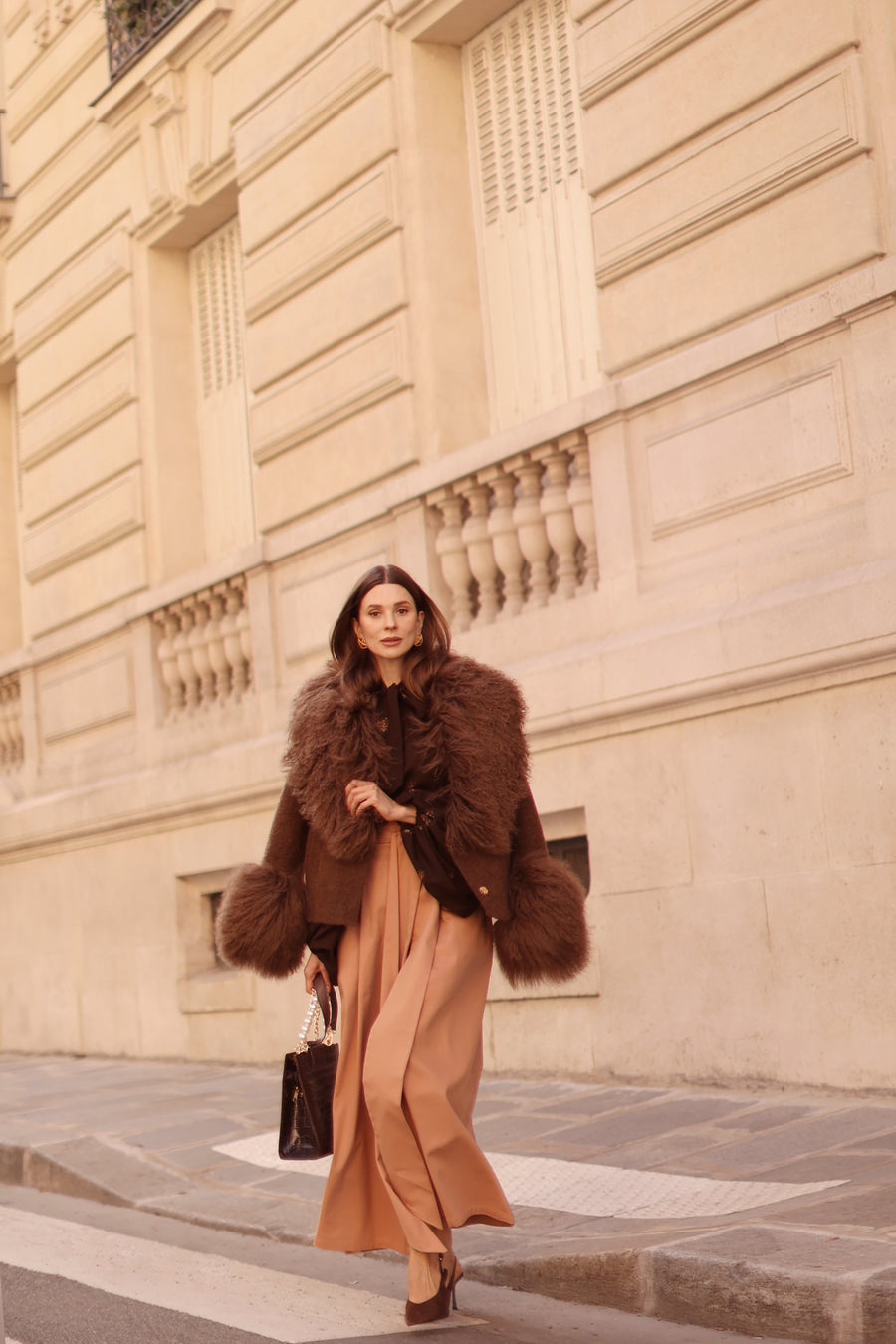 Brown Bouquet Rococo Blouse