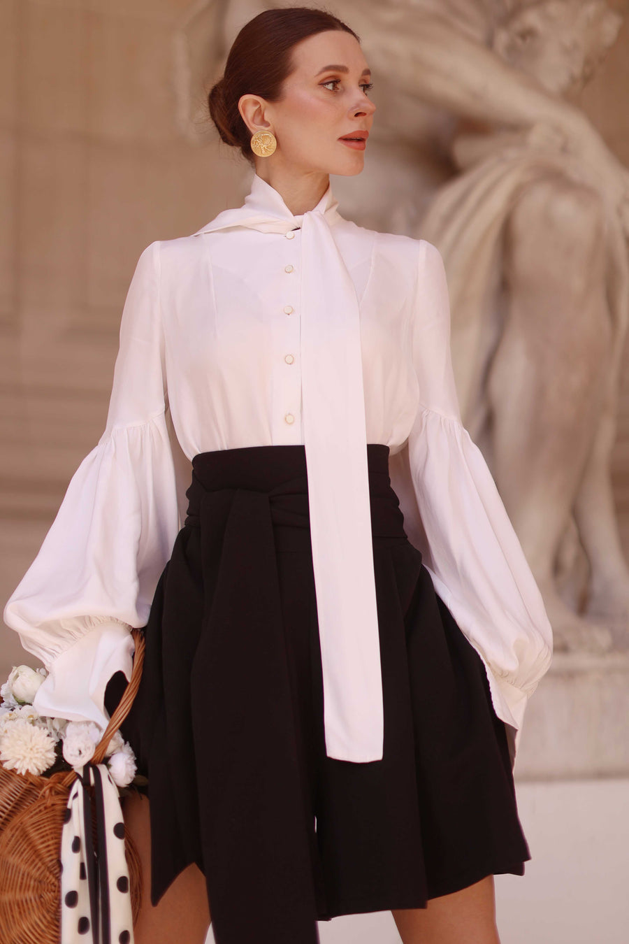 White Foulard Silk Blouse