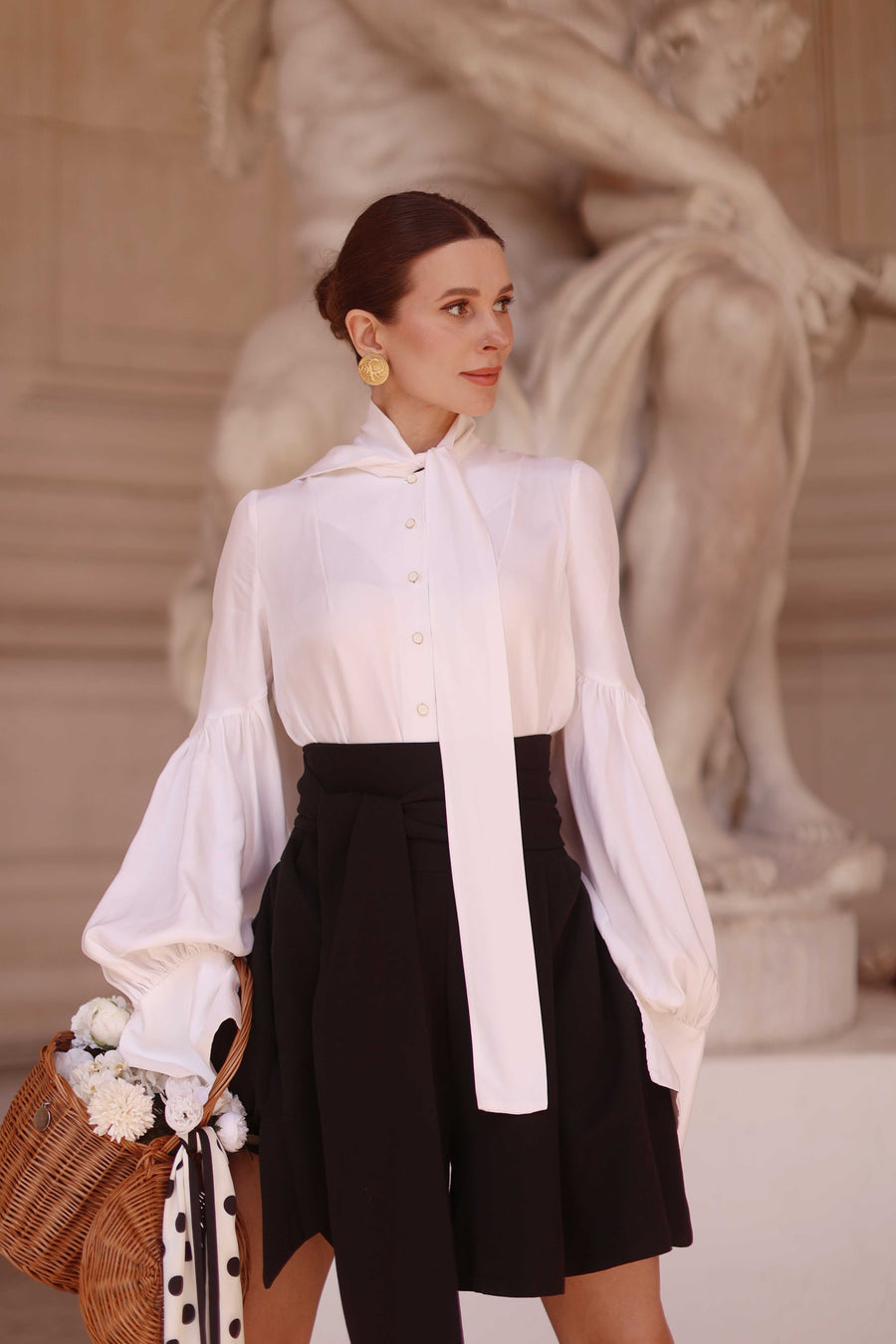 White Foulard Silk Blouse