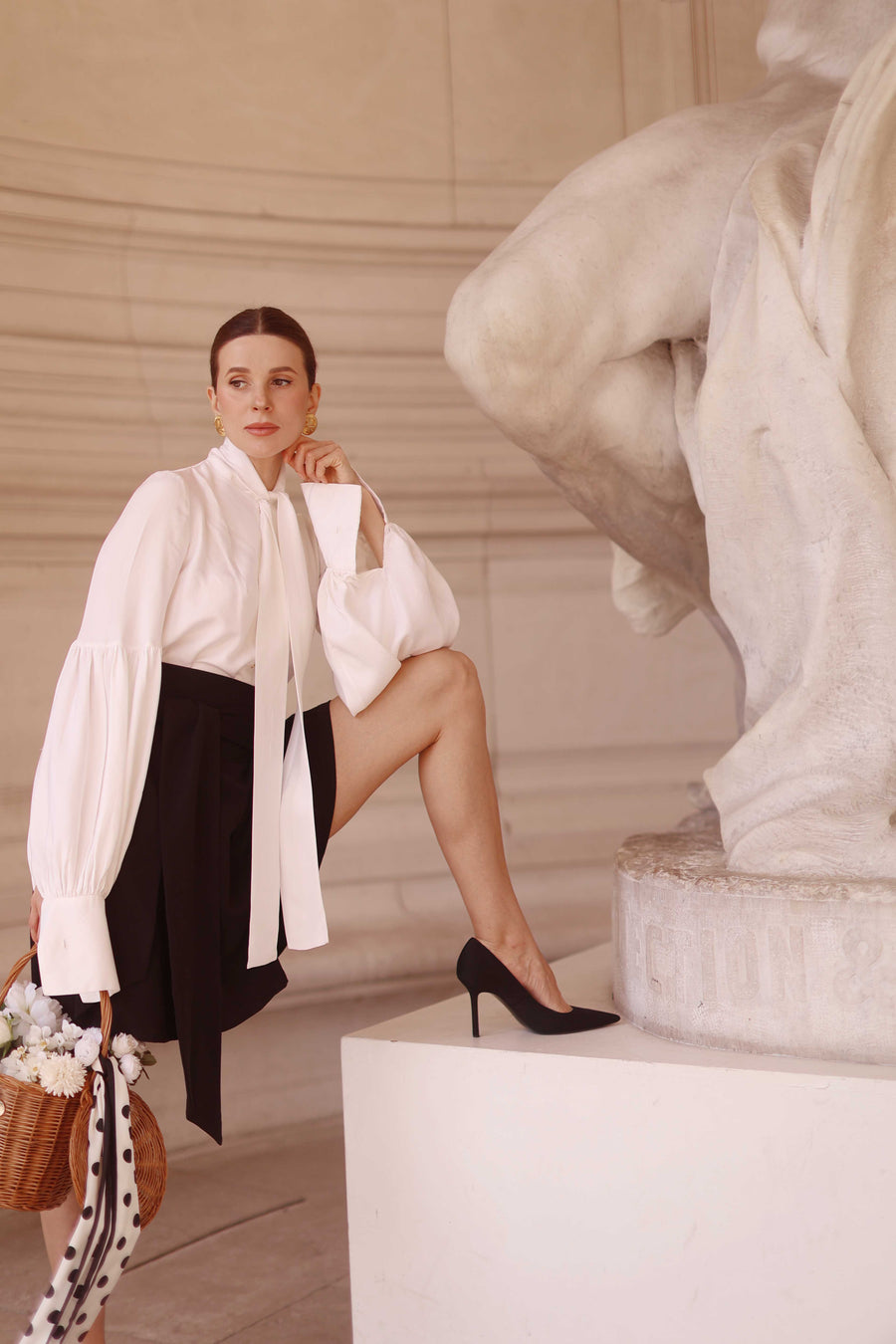White Foulard Silk Blouse