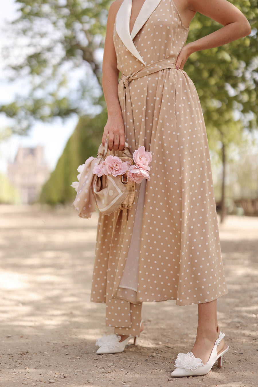 Cream Polka Dot Tuxedo Dress – Audrey Leighton Paris