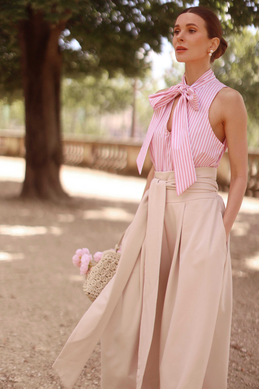 Pink Stripe Marquise Blouse