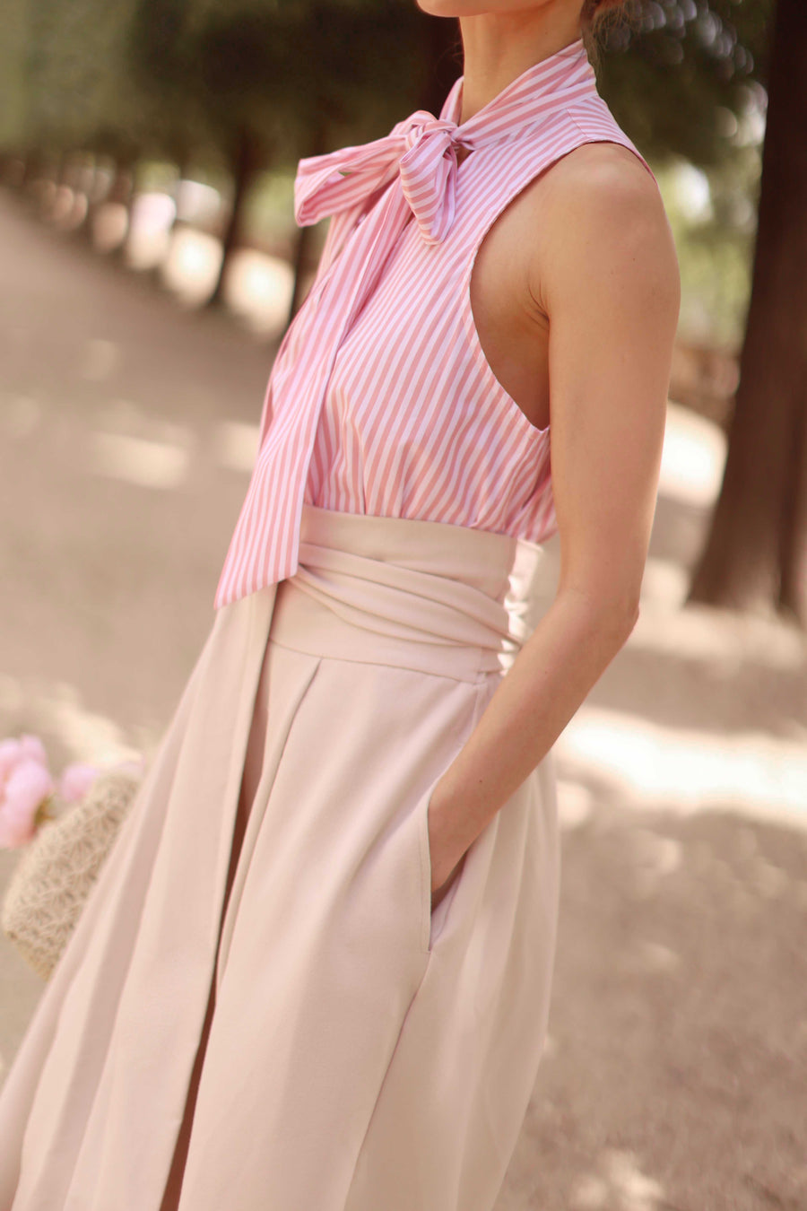 Pink Stripe Marquise Blouse