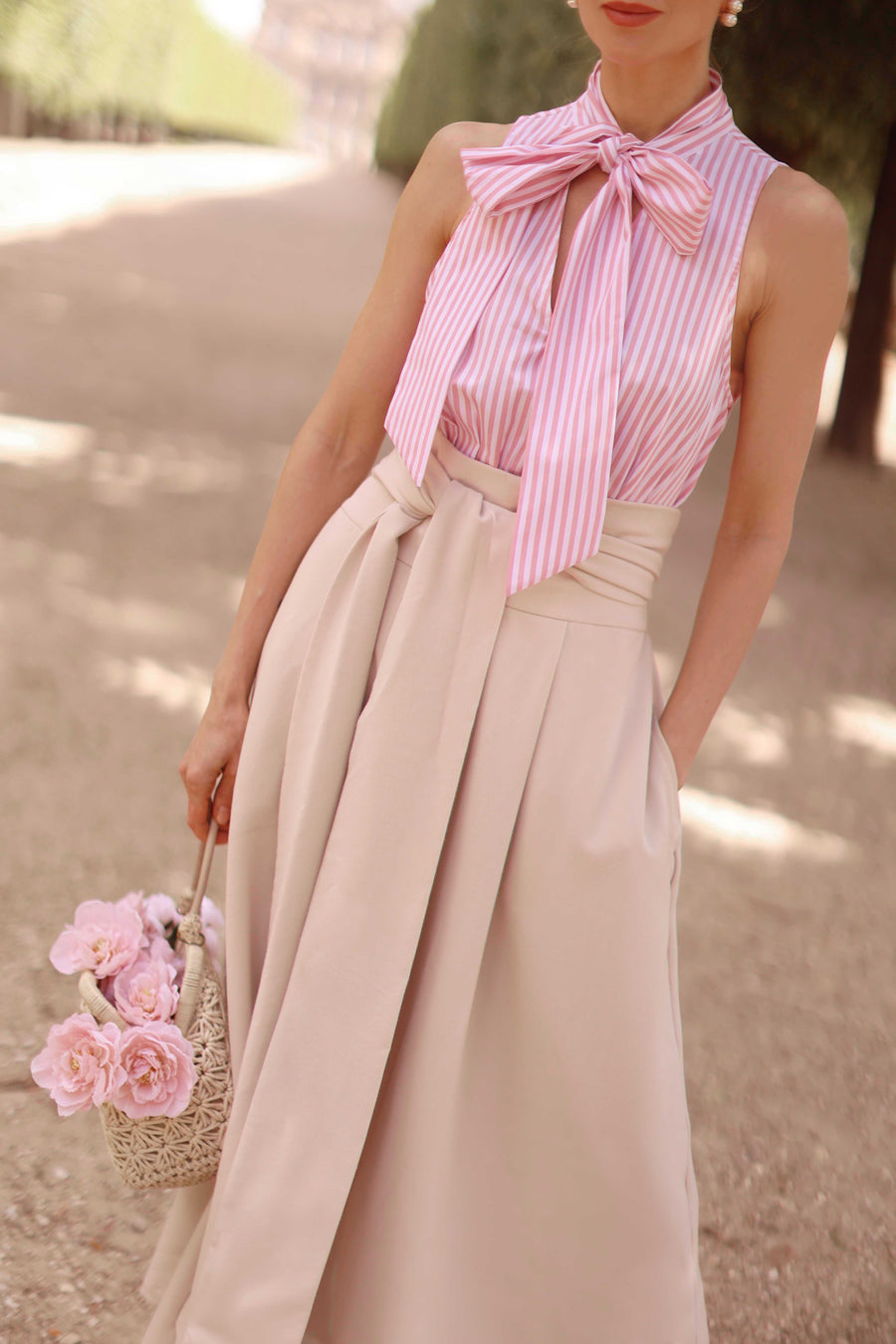 Pink Stripe Marquise Blouse