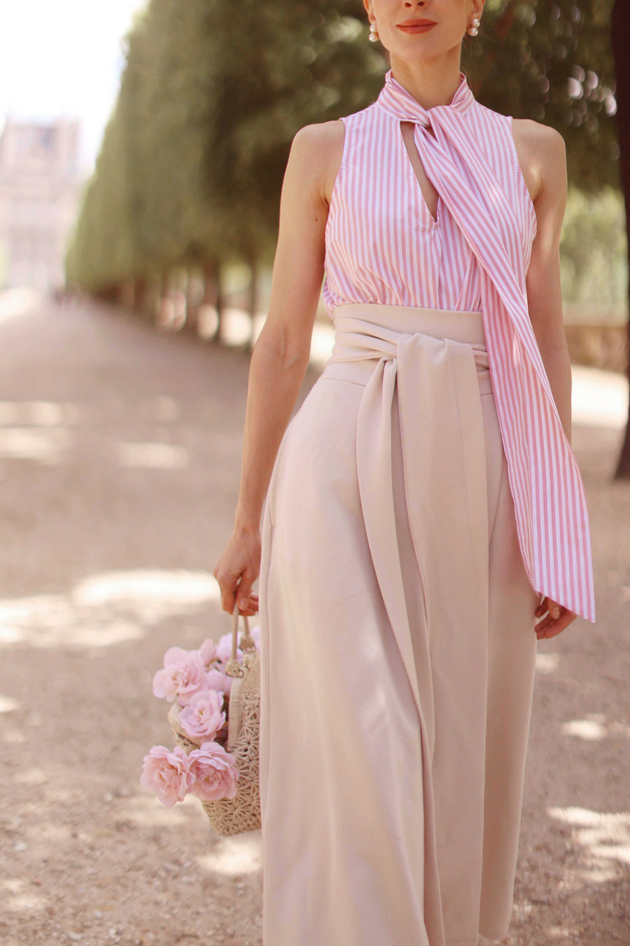 Pink Stripe Marquise Blouse