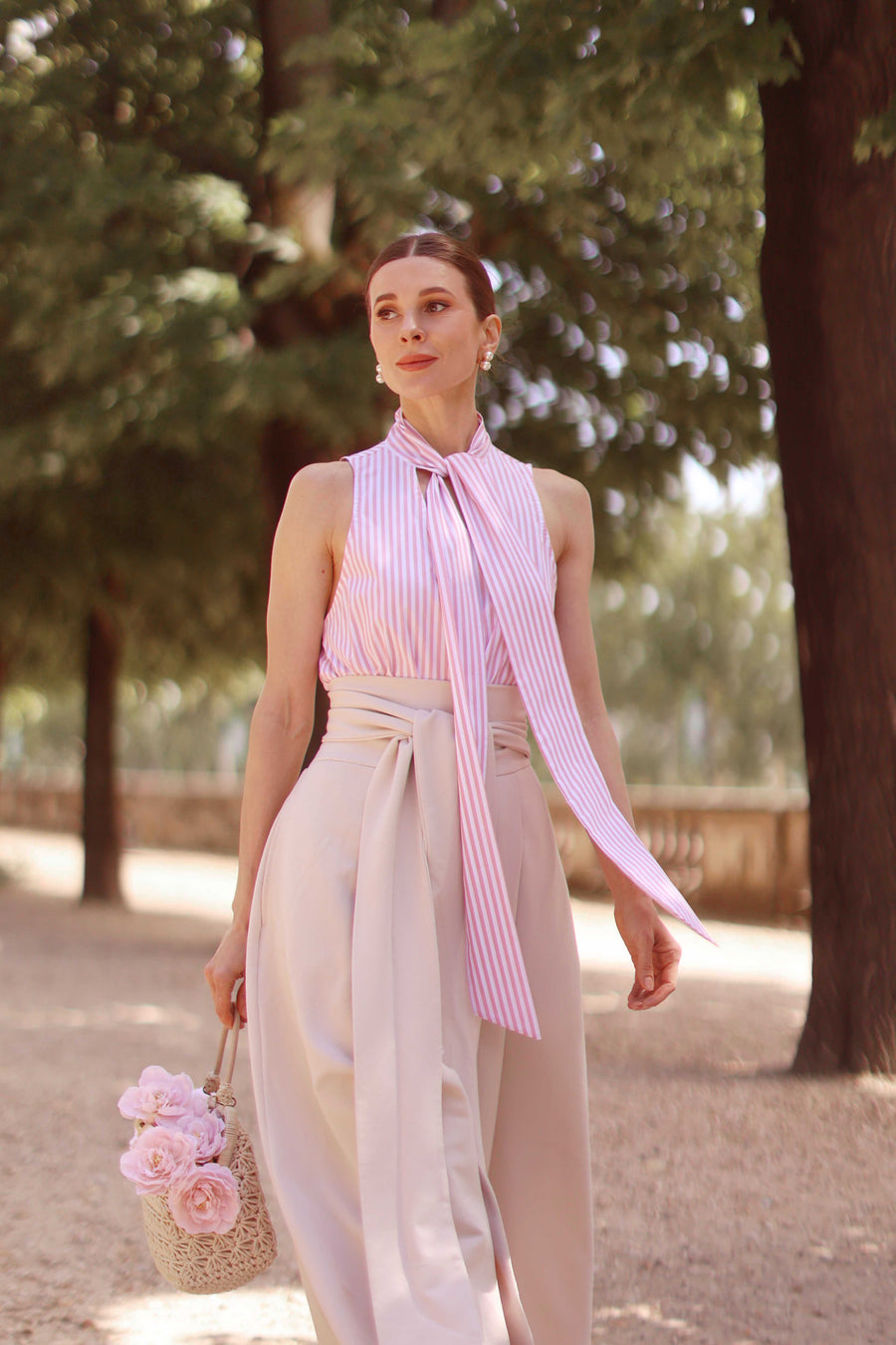 Pink Stripe Marquise Blouse