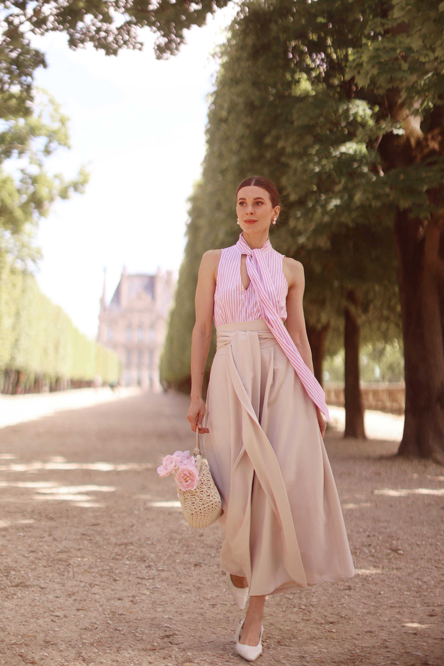 Pink Stripe Marquise Blouse