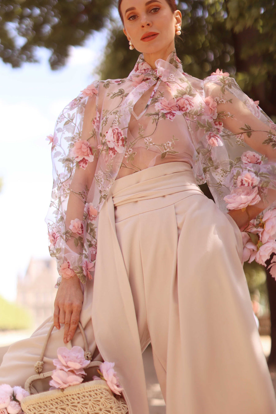 Pink Bouquet Rococo Blouse