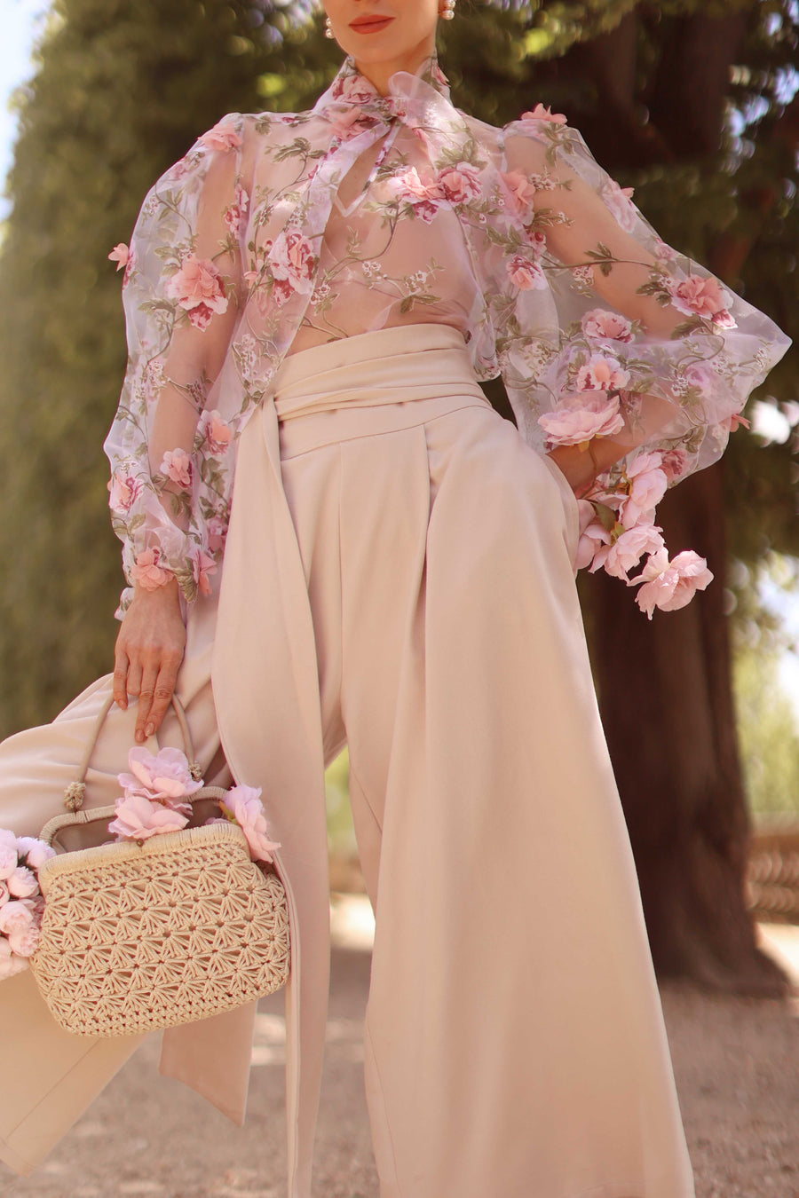 Pink Bouquet Rococo Blouse