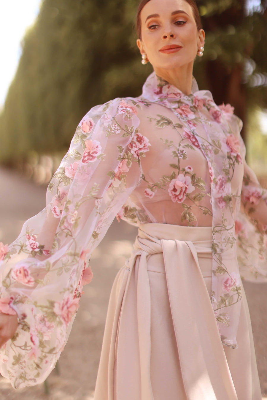 Pink Bouquet Rococo Blouse