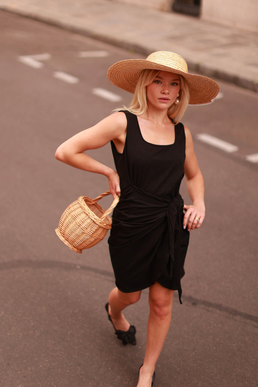 Black Summer Wrap Dress