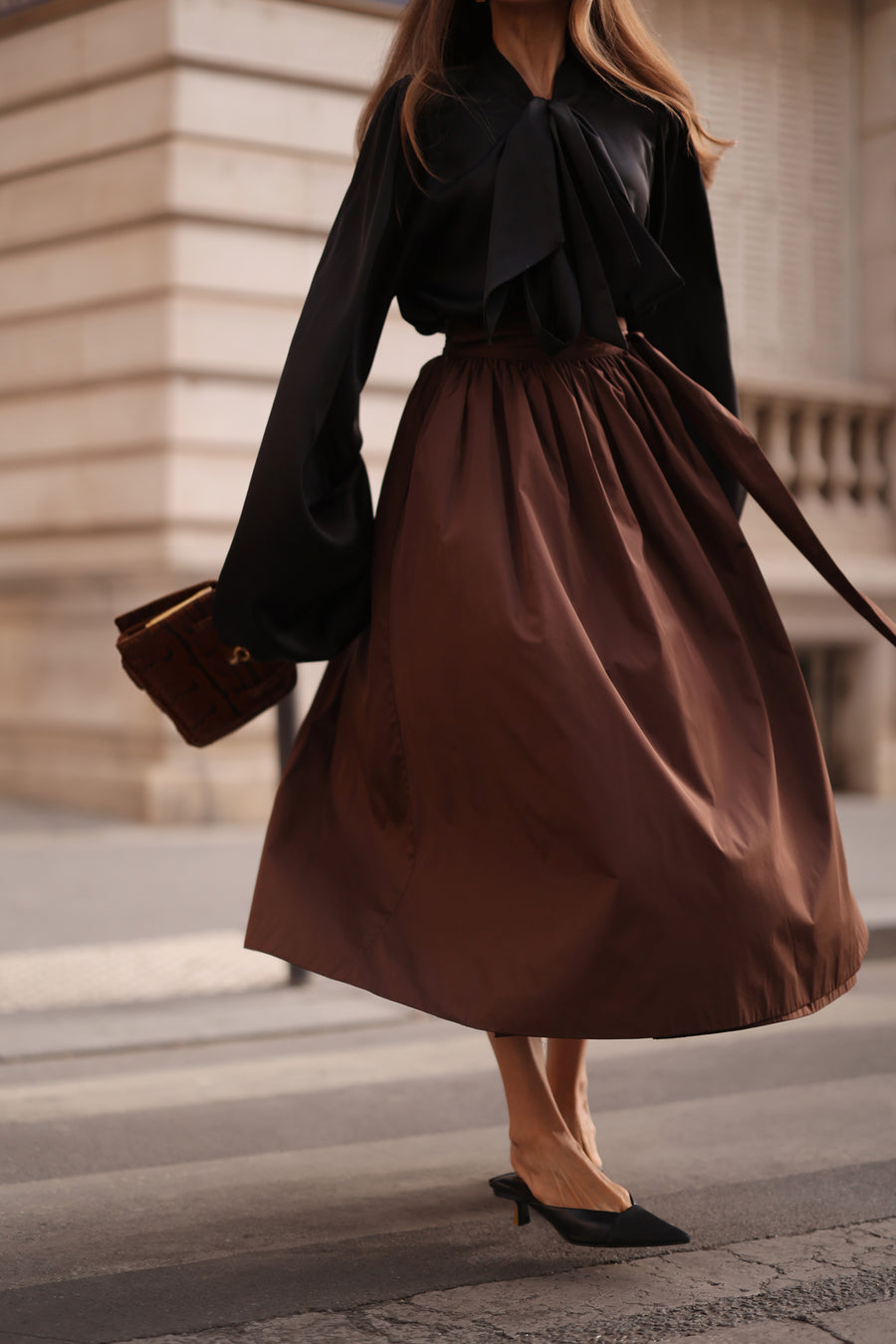 Brown Full Wrap Skirt – Audrey Leighton Paris