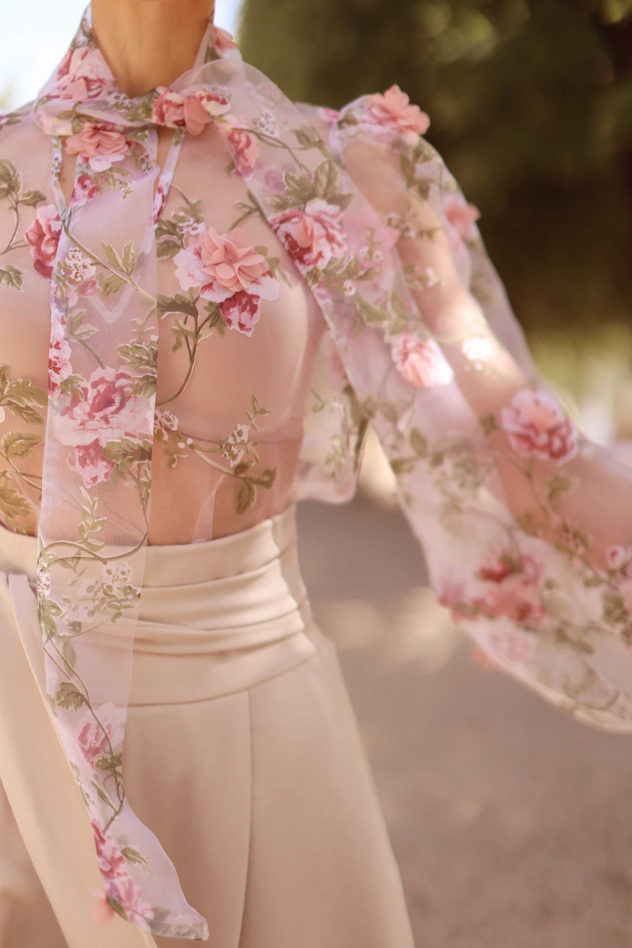 Pink Bouquet Rococo Blouse