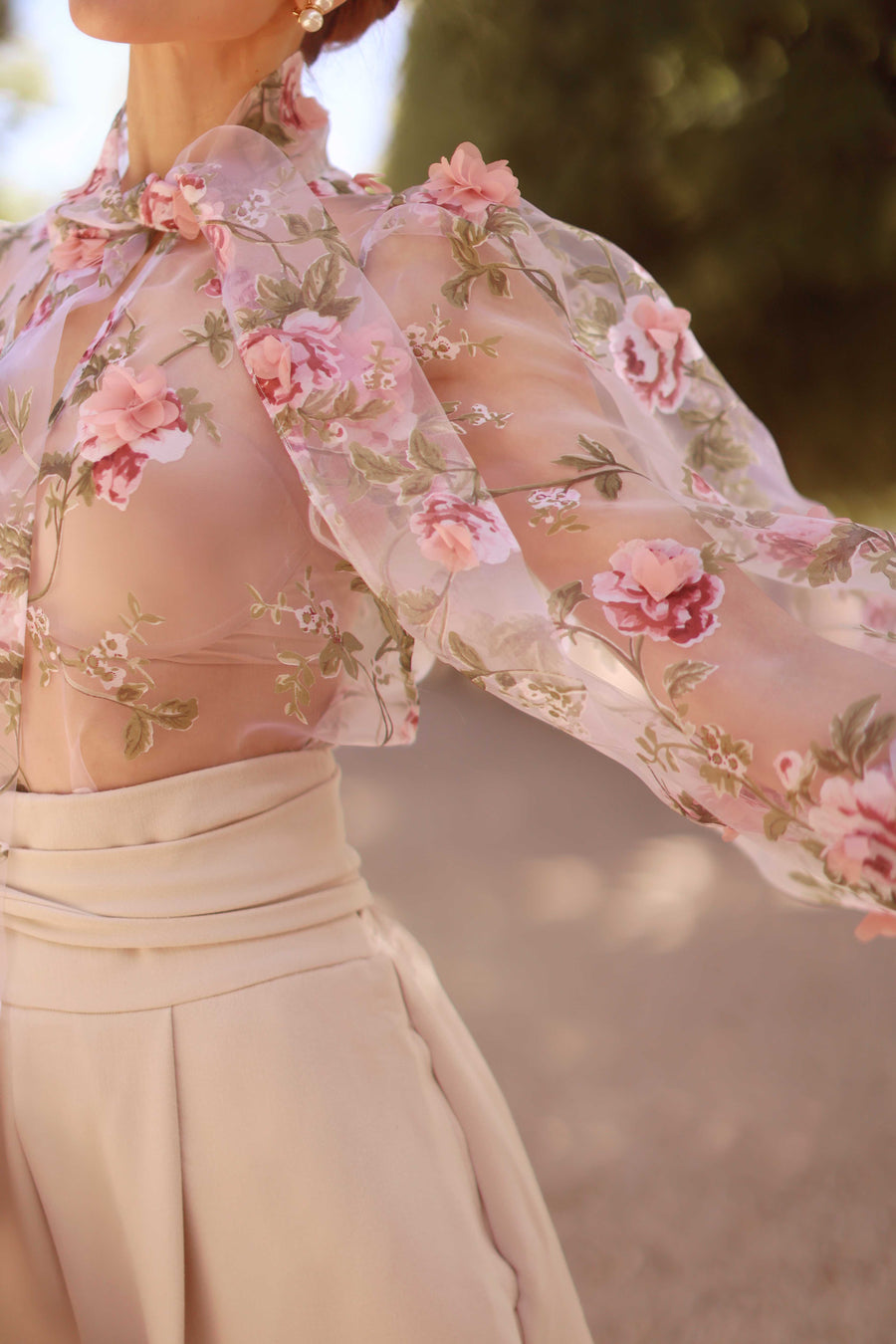 Pink Bouquet Rococo Blouse