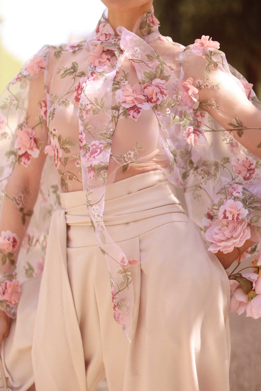 Pink Bouquet Rococo Blouse