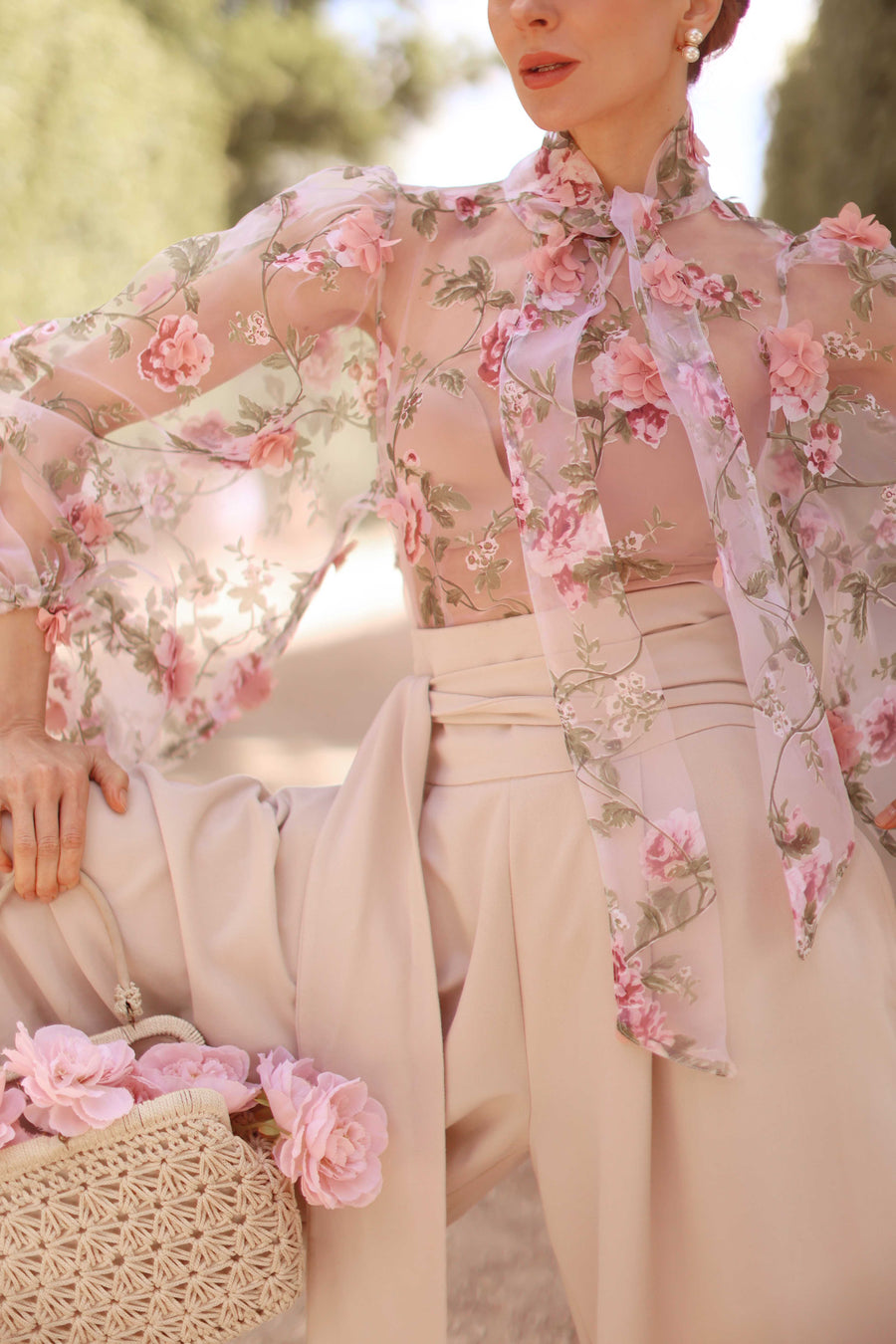 Pink Bouquet Rococo Blouse